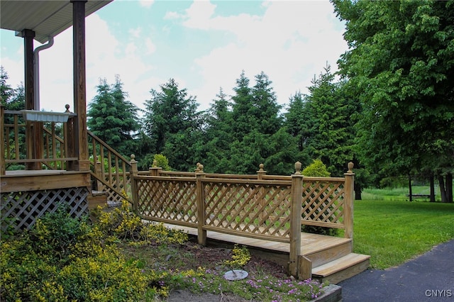465 Blanding Rd, Sherburne, NY 13460 - wooden deck with a lawn