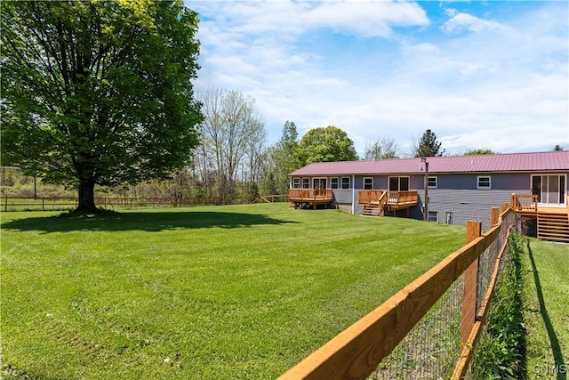 5750 Sentinel Heights Rd, Onondaga, NY 13078 - view of yard featuring a wooden deck