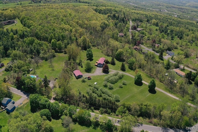 5750 Sentinel Heights Rd, Onondaga, NY 13078 - aerial view of property and surrounding area with a heavily wooded area
