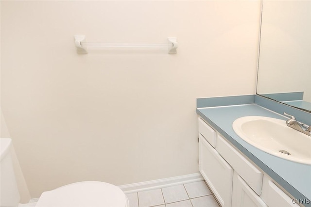442 Summerhaven Dr N, Manlius, NY 13057 - bathroom featuring toilet, vanity, tile patterned floors, and baseboards