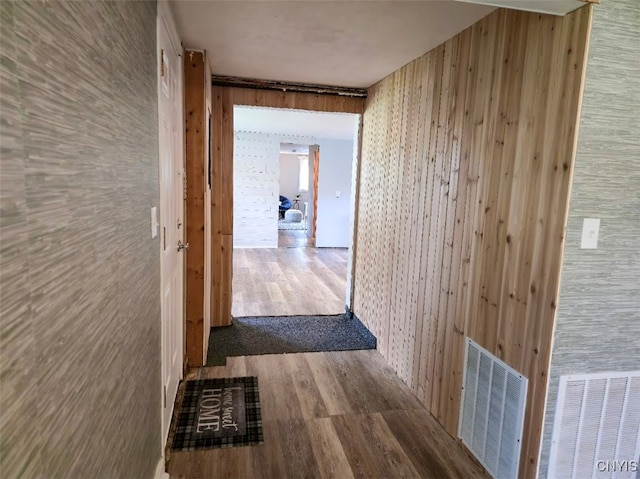 2484 State Route 31, Sullivan, NY 13032 - hall featuring wood finished floors and wooden walls