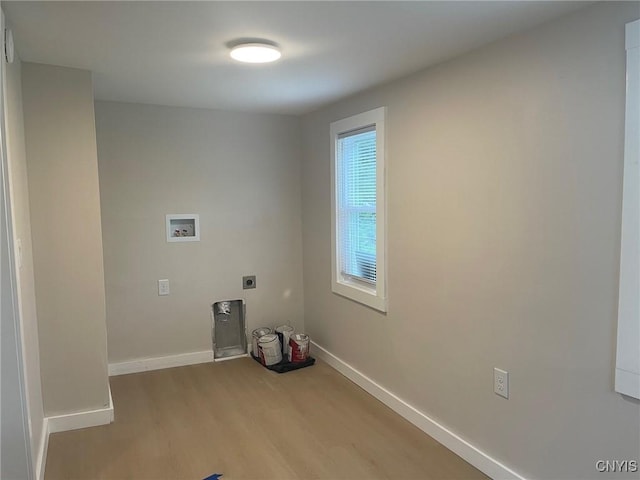 530 Lenox Ave, Oneida, NY 13421 - laundry room featuring electric dryer hookup, light wood finished floors, and hookup for a washing machine