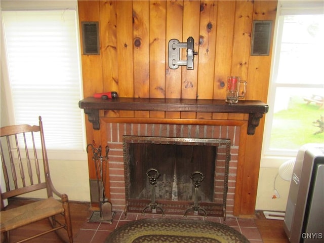 250 Pine Grove Rd Unit 3, Richland, NY 13142 - detailed view of a brick fireplace and wood walls