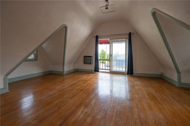 94 Main St, Stamford, NY 12167 - additional living space featuring vaulted ceiling, wood finished floors, and heating unit