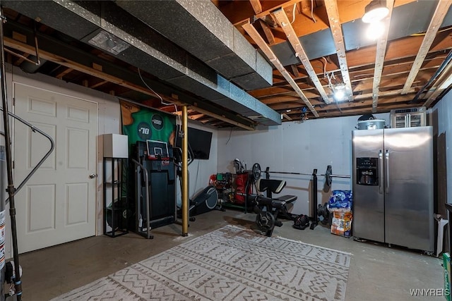 157 73rd St, Niagara Falls, NY 14304 - unfinished below grade area featuring stainless steel fridge