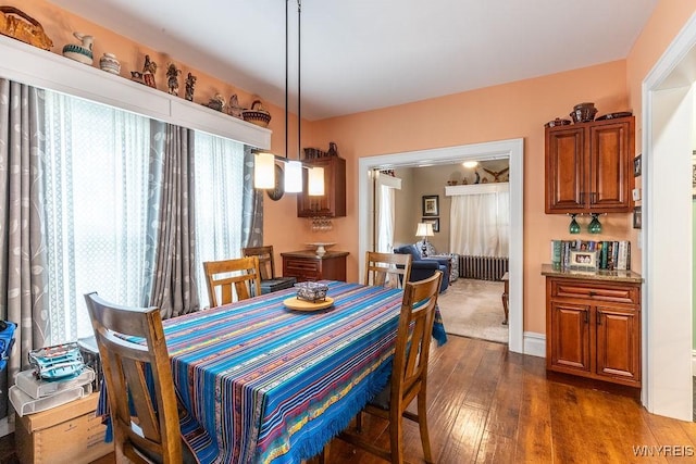 57 Savage Pl, Aurora, NY 14052 - dining area with dark wood-type flooring and radiator