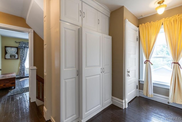 57 Savage Pl, Aurora, NY 14052 - entryway with dark wood-type flooring and baseboards
