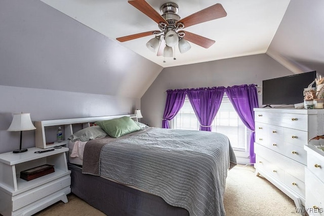 57 Savage Pl, Aurora, NY 14052 - bedroom featuring lofted ceiling, light carpet, and ceiling fan