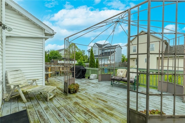 286 Troup St, Rochester, NY 14608 - wooden deck with a grill and a residential view