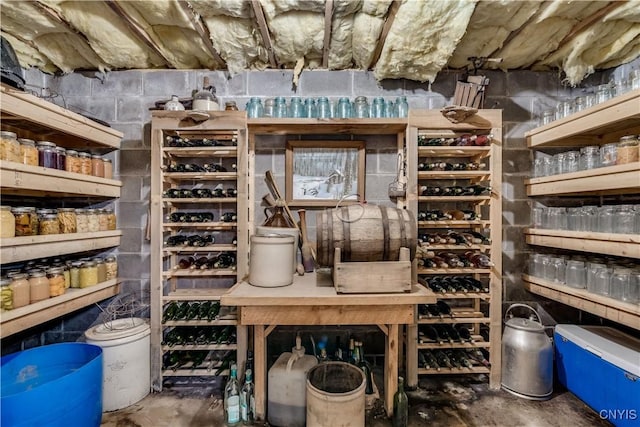 6372 George Hill Rd, Watson, NY 13343 - wine room with unfinished concrete floors