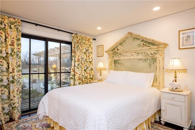 4500 W Lake Rd, Niles, NY 13152 - bedroom with recessed lighting and access to exterior