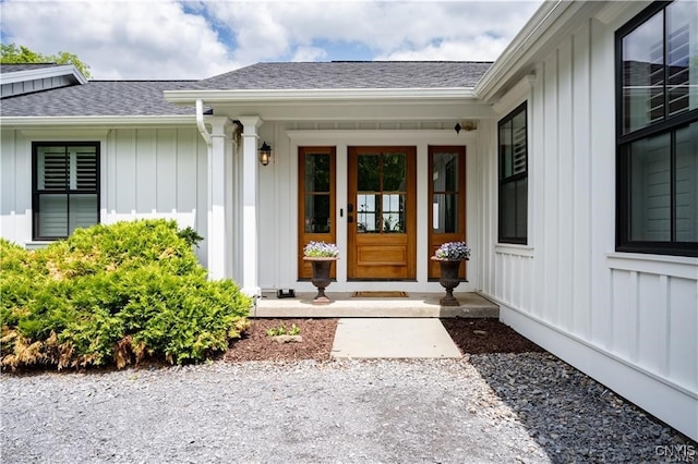 4500 W Lake Rd, Niles, NY 13152 - entrance to property featuring board and batten siding and roof with shingles