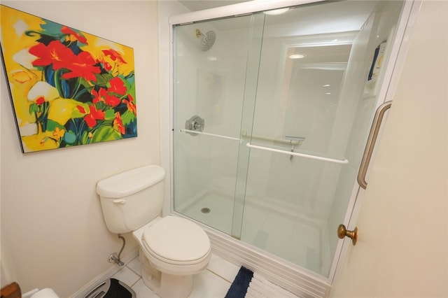 135 Cliffside Dr, South Bristol, NY 14424 - bathroom with a stall shower, toilet, and tile patterned floors