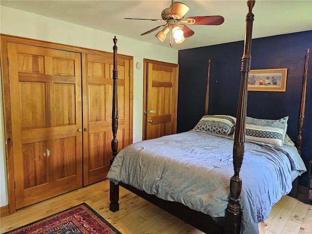 139 Pheasant Run Rd, Middlefield, NY 13326 - bedroom with light wood-style flooring and ceiling fan