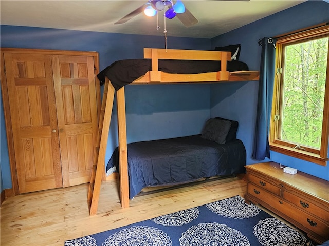139 Pheasant Run Rd, Middlefield, NY 13326 - bedroom featuring wood finished floors and a ceiling fan
