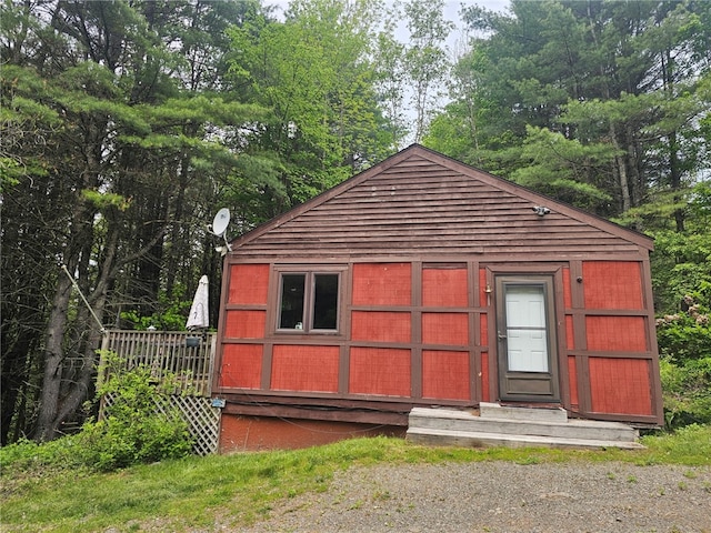 139 Pheasant Run Rd, Middlefield, NY 13326 - view of front of property featuring an outdoor structure and view of wooded area