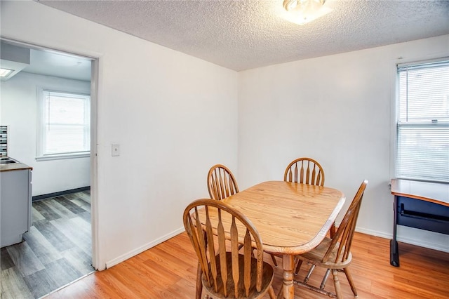 239 Weyl, Rochester, NY 14621 - dining room featuring light wood-type flooring, a textured ceiling, healthy amount of natural light, and baseboards