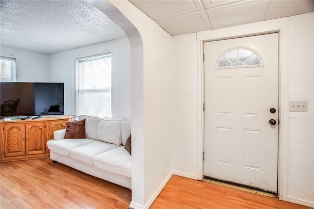 239 Weyl, Rochester, NY 14621 - entryway featuring arched walkways, light wood-style flooring, and baseboards