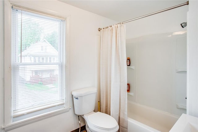 239 Weyl, Rochester, NY 14621 - full bathroom featuring toilet and shower / bath combination with curtain