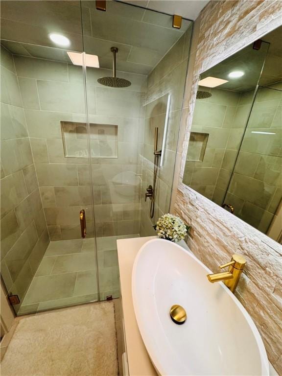 11 Laureldale Dr, Pittsford, NY 14534 - bathroom featuring a sink and a stall shower