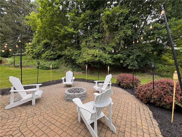 11 Laureldale Dr, Pittsford, NY 14534 - view of patio with an outdoor fire pit