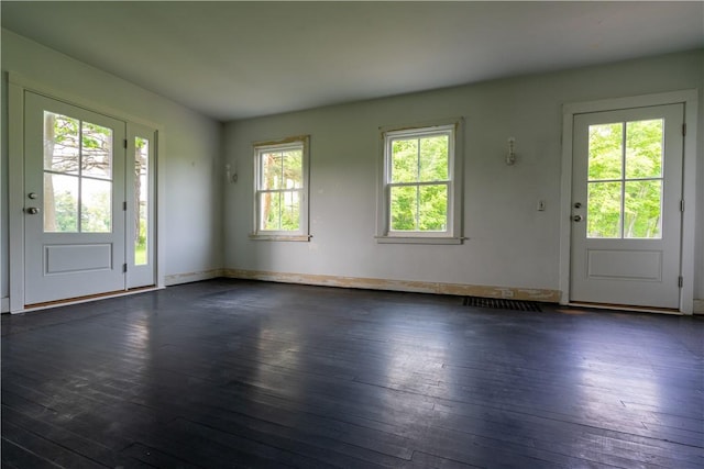 1516 Lake Rd, Webster, NY 14580 - unfurnished living room with dark wood finished floors and baseboards
