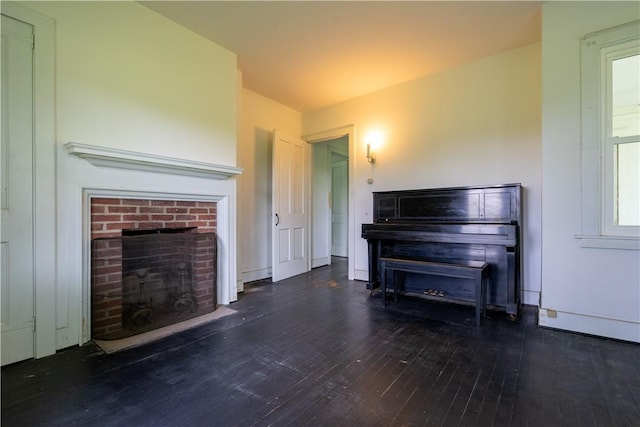 1516 Lake Rd, Webster, NY 14580 - living room with a brick fireplace and wood-type flooring