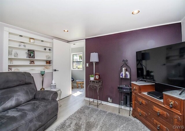 1615 Cortland St, Deruyter, NY 13052 - living area featuring light wood-style floors and recessed lighting