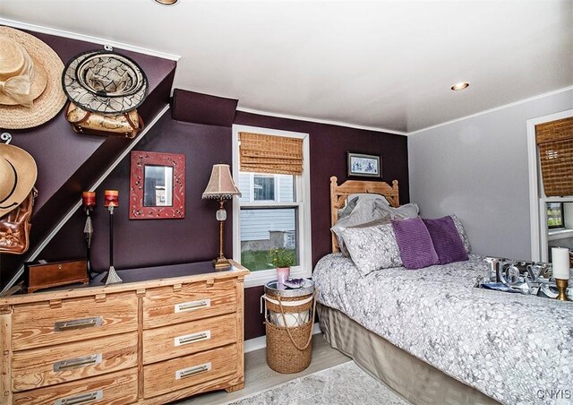 1615 Cortland St, Deruyter, NY 13052 - bedroom with ornamental molding, wood finished floors, and recessed lighting