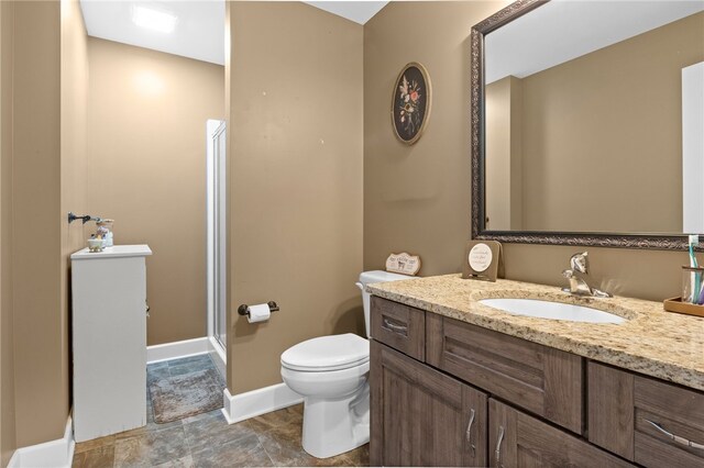 1915 Factors Walk, West Bloomfield, NY 14475 - full bath with vanity, toilet, a stall shower, and baseboards