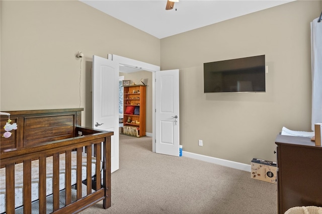 1915 Factors Walk, West Bloomfield, NY 14475 - bedroom with carpet floors, baseboards, and a ceiling fan