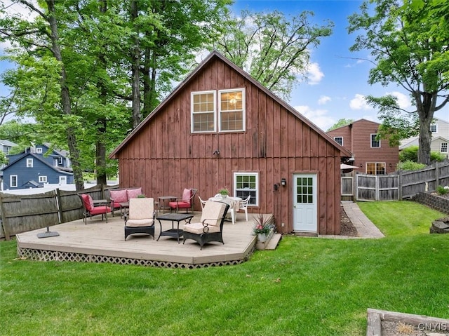 26 Utica St, Kirkland, NY 13323 - back of house featuring a wooden deck and an outdoor living space