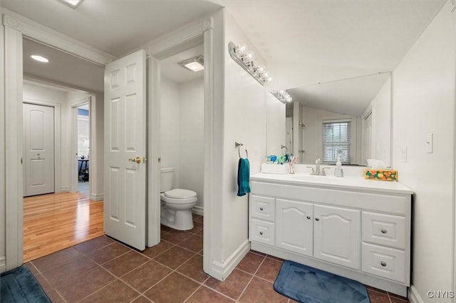 26 Utica St, Kirkland, NY 13323 - bathroom with tile patterned flooring, vanity, toilet, and baseboards