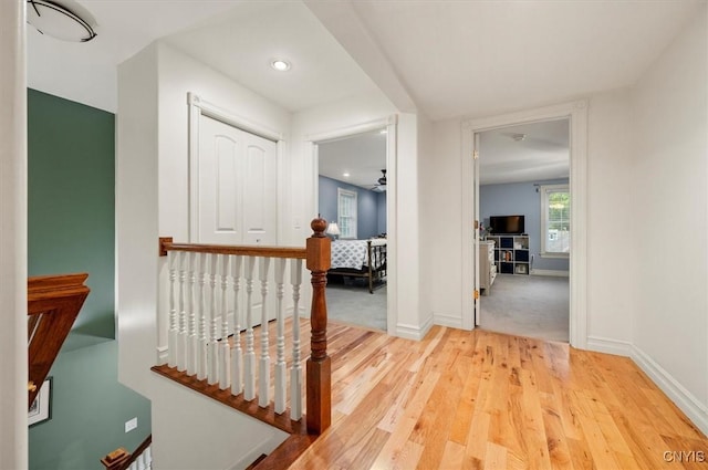 26 Utica St, Kirkland, NY 13323 - hall featuring light wood-style floors, baseboards, and recessed lighting