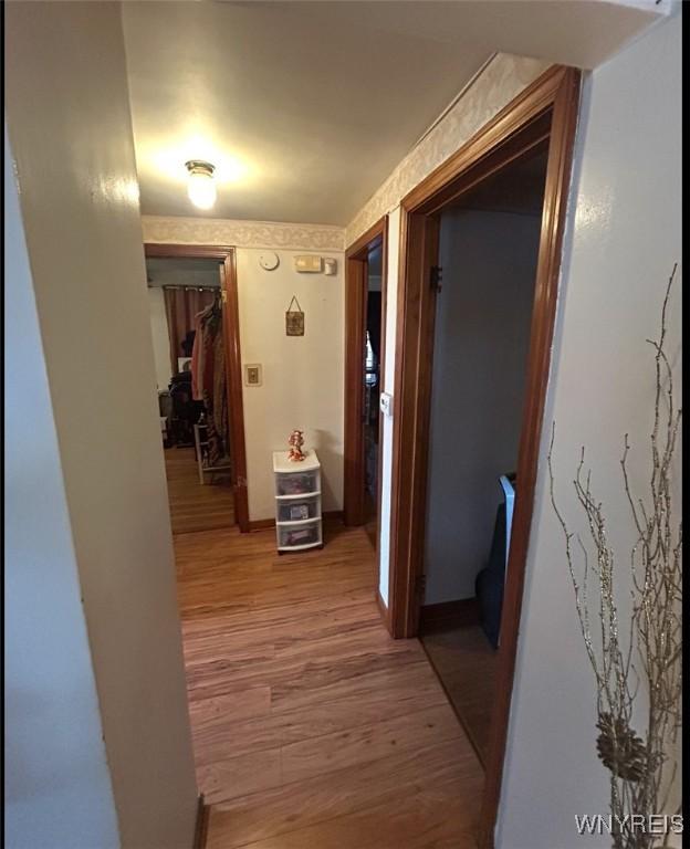 340 Martha Ave, Buffalo, NY 14215 - hall featuring light wood finished floors
