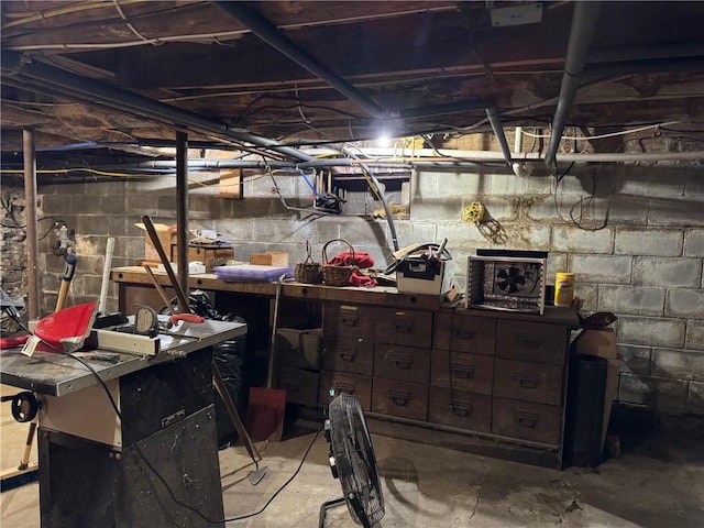 1604 Moland Rd, Alfred, NY 14803 - unfinished basement with a workshop area