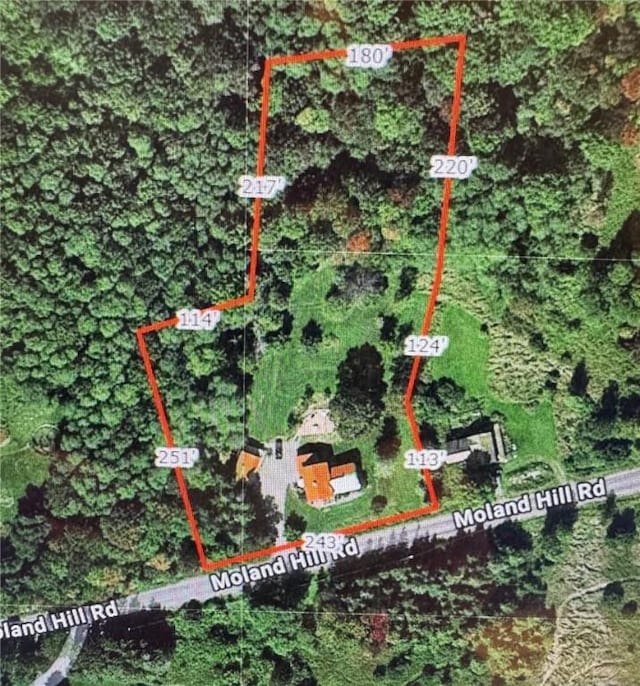 1604 Moland Rd, Alfred, NY 14803 - map / location featuring property boundaries highlighted