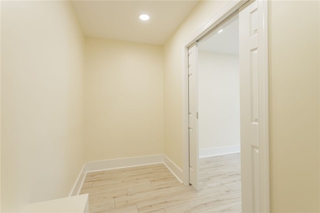 121 Barnard St, Greece, NY 14616 - hallway with light wood-style floors, recessed lighting, and baseboards