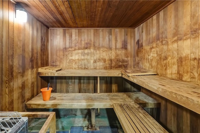 503 Valley Creek Rd, Gates, NY 14624 - relaxing sauna / steam room featuring wooden walls and wood ceiling
