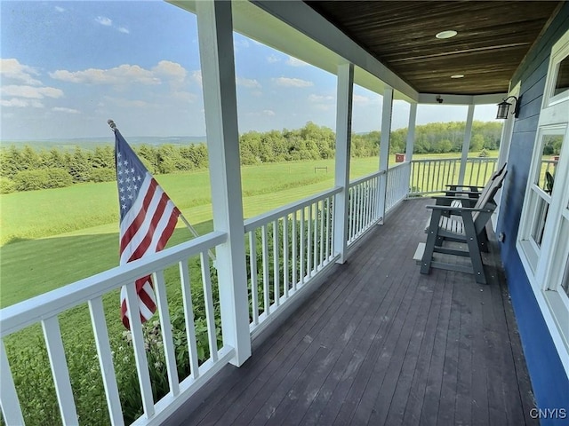 7294 Chase Rd, Pompey, NY 13063 - porch featuring a lawn and a rural view