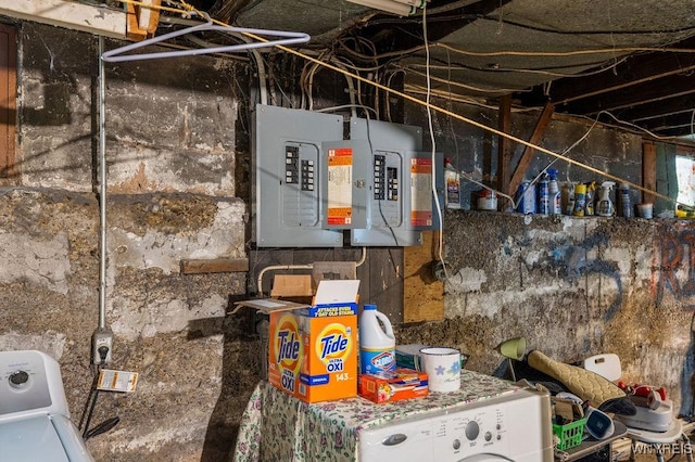 2238 Independence Ave, Niagara Falls, NY 14301 - utility room featuring electric panel and washer / clothes dryer