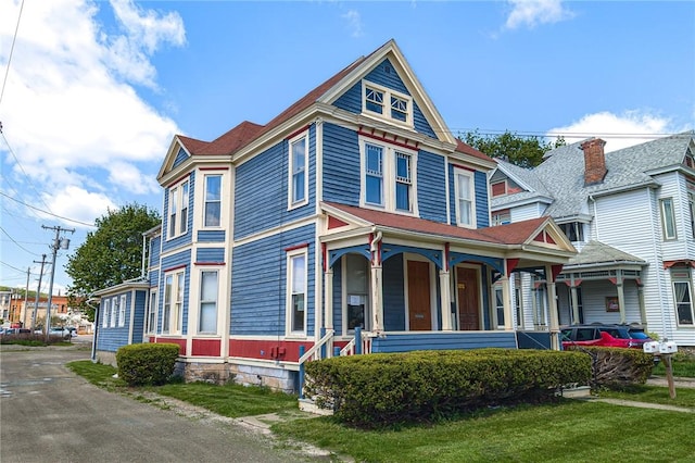5 Gansevoort St, Bath, NY 14810 - view of front of home featuring a porch and a front yard
