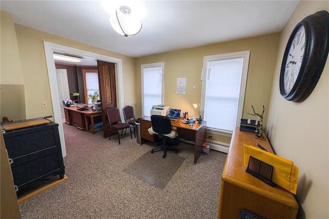 5 Gansevoort St, Bath, NY 14810 - carpeted office featuring a baseboard heating unit