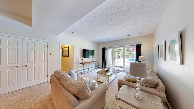 11 Sunrise Park, Pittsford, NY 14534 - living area featuring light carpet and a textured ceiling