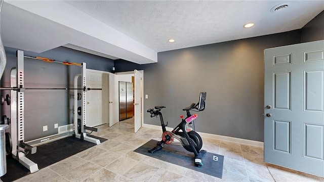 11 Sunrise Park, Pittsford, NY 14534 - exercise area featuring baseboards, recessed lighting, and a textured ceiling
