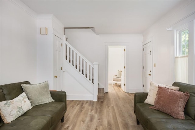 39 Sunnyside Dr, Elmira, NY 14905 - living area featuring stairs and light wood-style flooring