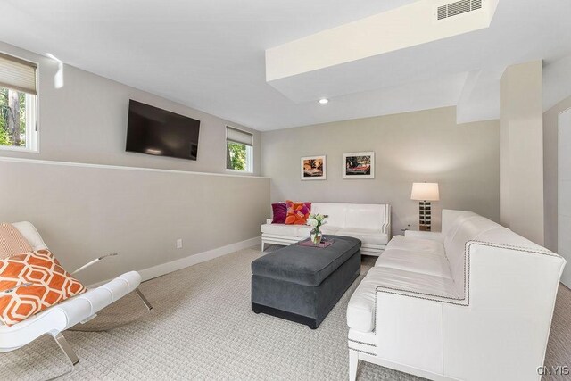 3 Elson Ln, Skaneateles, NY 13152 - living area featuring plenty of natural light, carpet, baseboards, and recessed lighting