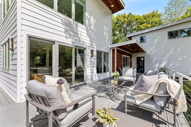 3 Elson Ln, Skaneateles, NY 13152 - deck featuring outdoor lounge area