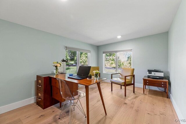 3 Elson Ln, Skaneateles, NY 13152 - office with light wood finished floors, baseboards, and recessed lighting