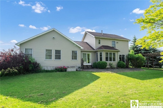 7080 Goodrich Rd, Clarence, NY 14032 - back of house featuring a lawn and entry steps